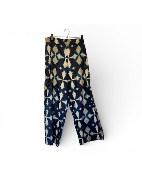 Banana Republic Factory Pants - Banana Republic Navy Geometric Print Wide Leg Pants L Boho Resort Vacation Flowy